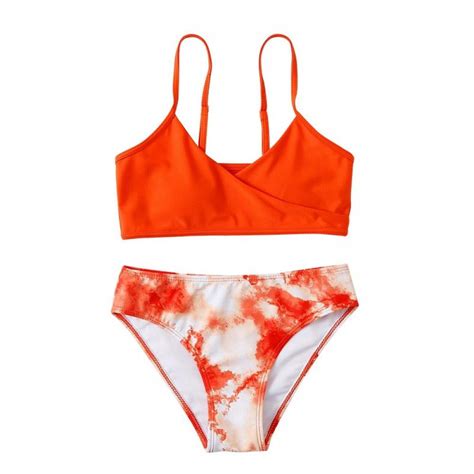 gril s floral print bikini bathing suit wireless 2 piece swimsuit