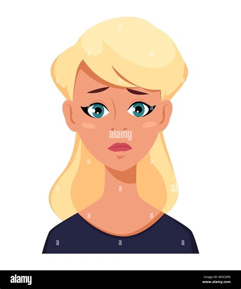 face expression of a blonde woman frustration female emotions attractive cartoon character