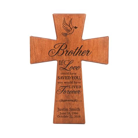Custom Memorial Wooden Cross 12x17 Brother If Love Could Custom