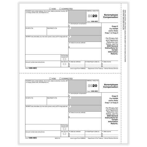 1099 Nec Form 2020 Printable Customize And Print