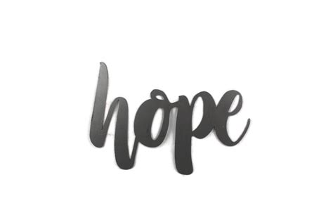 Hope Script Hope Metal Sign Metal Word Art Inspirational Sign Faith