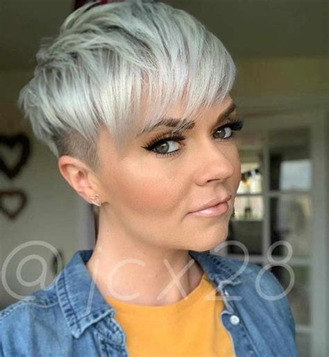 This hairstyle is trimmed shorter on top so you're able to layer the hairstyle to the sides. Top 20 Short Hairstyles for Fine Thin Hair | Short-Haircut.com
