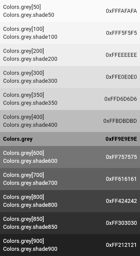 Grey Constant Colors Class Material Library Dart Api