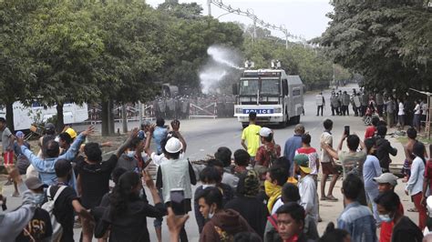 Myanmar Police Open Fire On Protesters In Mandalay Leaving At Least Two