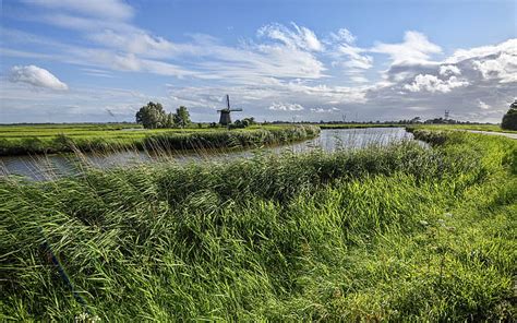 Hd Wallpaper Netherlands Scenery Rivers Sky Edam Grass Nature 411328