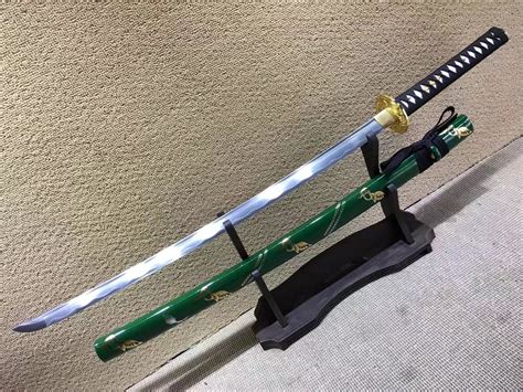 Samurai Swordmedium Carbon Steelgreen Scabbard Chinese Sword Store