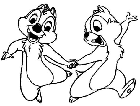Chip And Dale Happy Chip And Dale Coloring Page Baby Coloring Pages