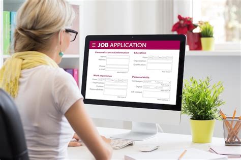 Premium Photo Job Application Form On Computer