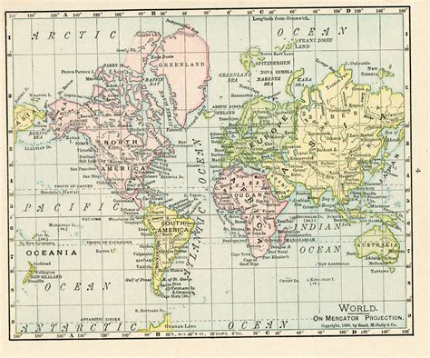 1899 Vintage Atlas Map Pages World Map Ebay