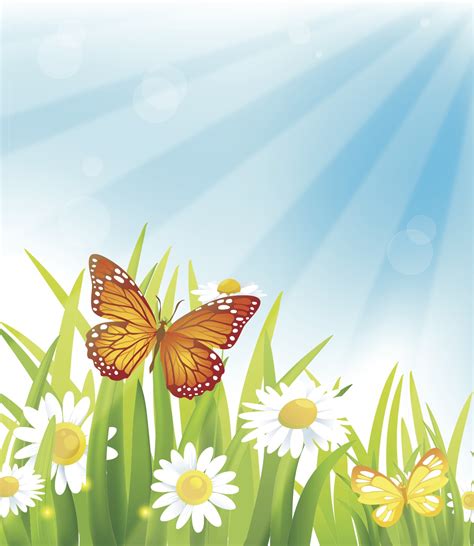 Floral background leaves with copy space. Butterfly Summer Vector Background Vector Art & Graphics | freevector.com