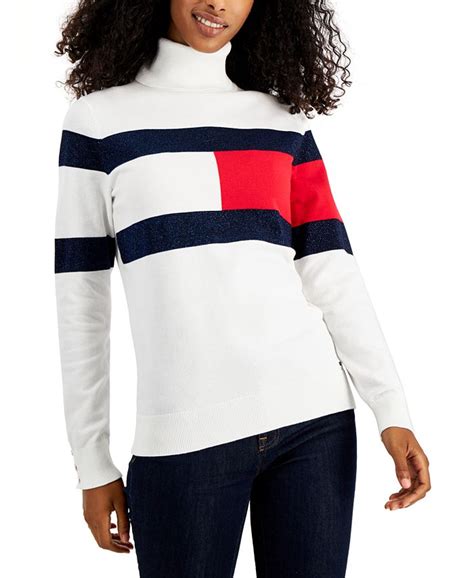 Tommy Hilfiger Colorblocked Flag Turtleneck Sweater And Reviews Sweaters Women Macys