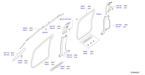 2024 Nissan Door Seal (Right, Front) - 76921-9FU0A - Genuine Nissan Part