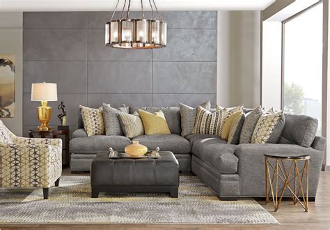 Picture Of Cindy Crawford Home Palm Springs Gray 3 Pc Sectional From