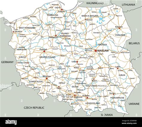 Printable Road Map Of Poland