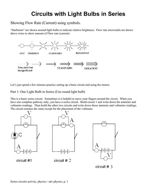 Circuits With Light Bulbs In Series