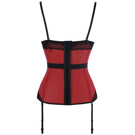 Womens Sexy Charming Red Lace Bustier Corset N16325