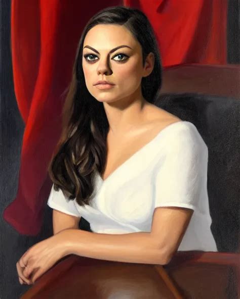 Official Portrait Of Mila Kunis Sitting At The Oval Stable Diffusion Openart