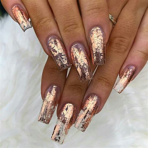 39 rose gold nail designs to. Pinterest @IIIannaIII 🌹💦 | Gold acrylic nails, Gold nails, Rose gold nails