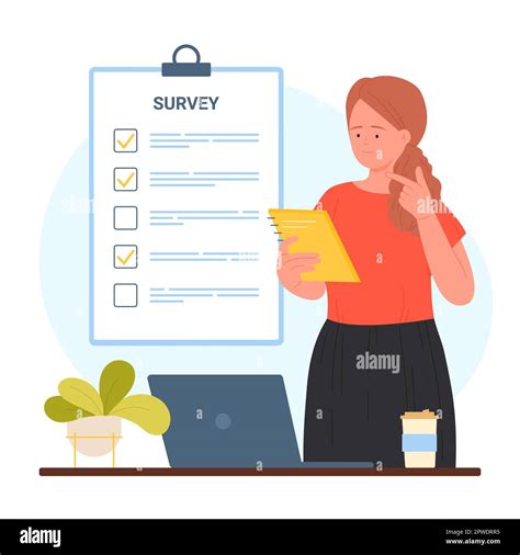 Survey Questionnaire Of Office Character Vector Illustration Cartoon