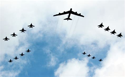 Fileb 52 And 16 Other Planes Fly Over Kitty Hawk In Formation Flight