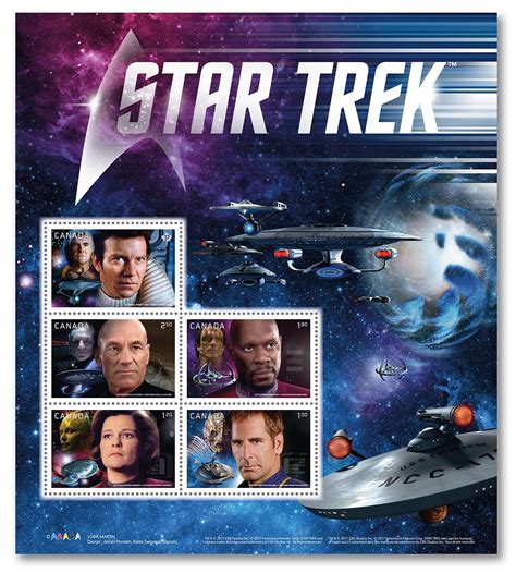 Star Trek Captains Canada Star Trek Star Trek 50th Anniversary Stamp