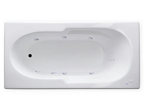 A soaking tub with an alcove installation is 18 inches deep and has a convenient integrated overflow drain for extra safety. AR7236 - 72" x 36" 12 Jet Whirlpool Bathtub w/ Heater ...