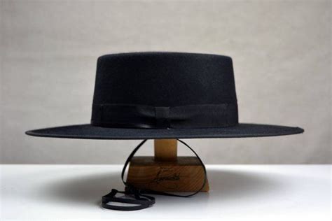 Bolero Hat The Gaucho Black Fur Felt Flat Crown Wide Brim Etsy Hats