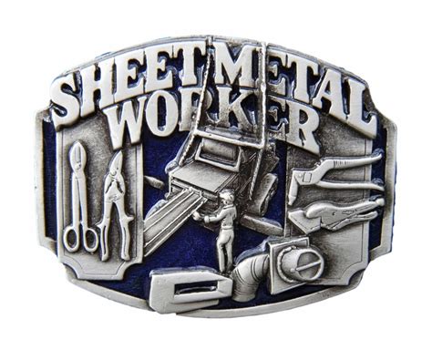 Sheet Metal Worker Tools Working Trade Sign Belt Buckle