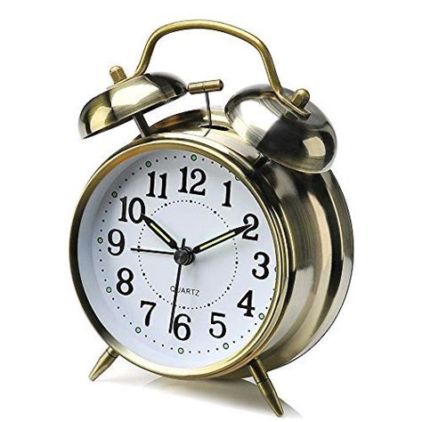 Peakeep 4 Inches Twin Bell Alarm Clock With Backlight Battery Operated