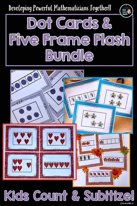 Number Sense Subitize Count Five Frame Flash Cards Bundle Dot