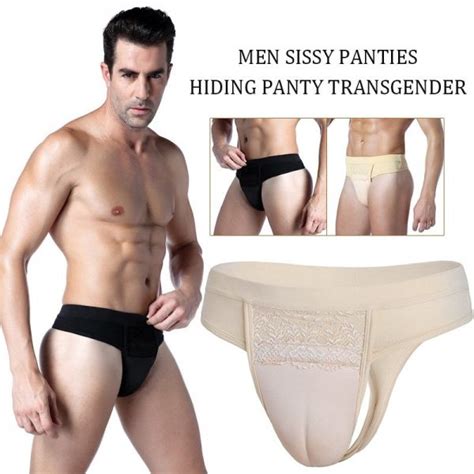 Men Sissy Fake Vagina Camel Toe Panties Hiding Gaff Panty Thong For