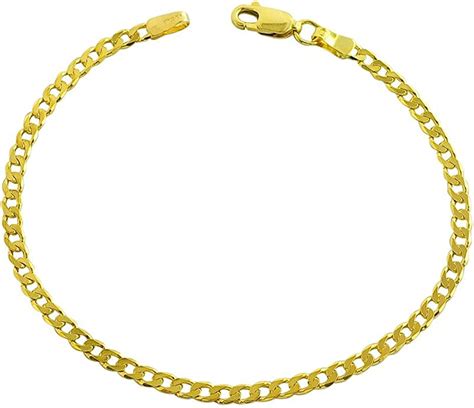 Mcs Jewelry 14 Karat Yellow Gold Solid Curb Chain Anklet