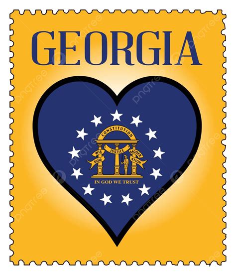 الحب علم جورجيا طابع بريد التوضيح نموذج بالحجم الطبيعي الخاص المتجه توضيح خاص يسخر يصل Png