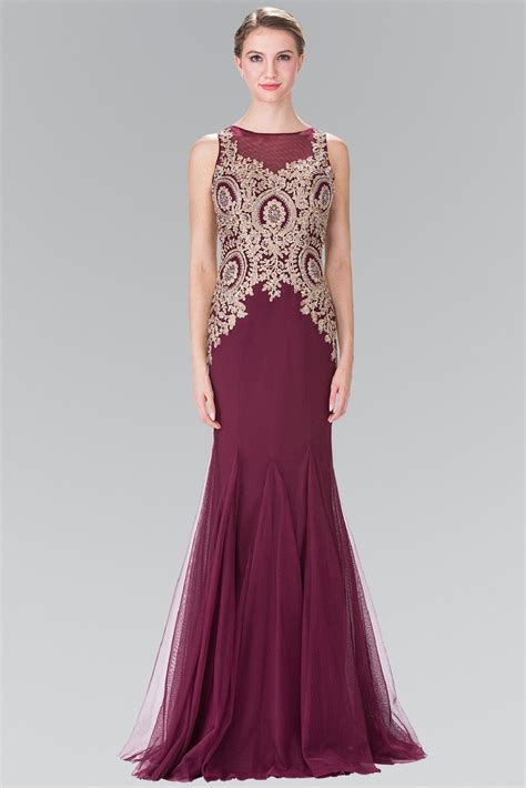 Sleeveless Illusion Dress With Lace Applique By Elizabeth K Gl2283