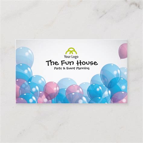 Colorful Balloons Party Planner Business Card | Zazzle.com | Party ...