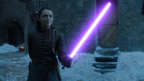 Arya Stark And Brienne Of Tarth Engage In An Epic Game Of Thrones Lightsaber Duel