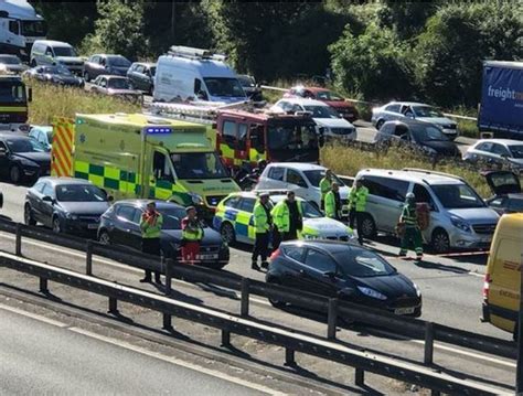 Pictures From The M4 Crash At The Scene Of A Serious Crash Which Closed