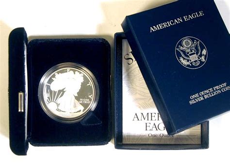 2002 Silver Eagle Proof In Box With Coa 2002 W American Silver Eagle
