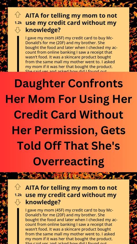 Daughter Confronts Her Mom For Using Her Credit Card Without Her