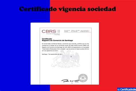 Certificado Vigencia Sociedad