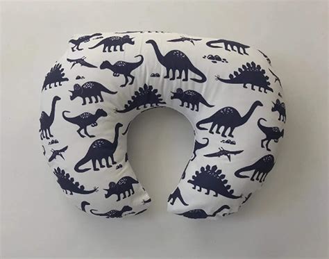 Nursing Pillow Cover Navy Dinosaurs Handmade Products