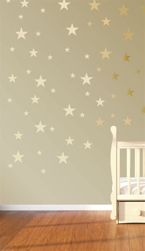 120 Gold Metallic Stars Nursery Wall Decals Nursery Wall Stickers