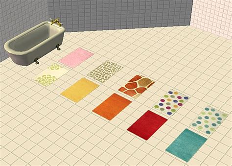 Mod The Sims 9 Recolors Of Maxis Nl Bath Mat Thirsty The Bath Mat