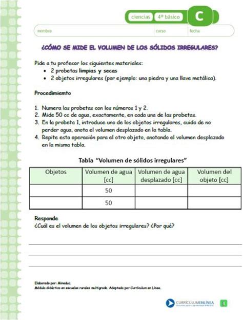 ¿cómo Se Mide El Volumen De Los Sólidos Irregulares Curriculum