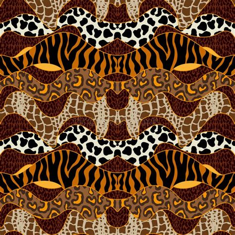 Seamless Vector Pattern With Animal Prints Stock Vector Illustration