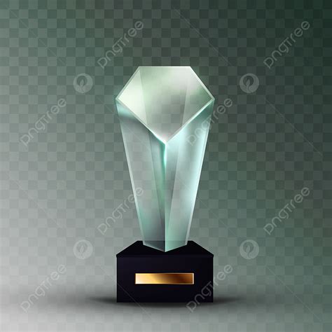 Award Trophy Prize Vector Hd Images Blank Glass Trophy Prize In