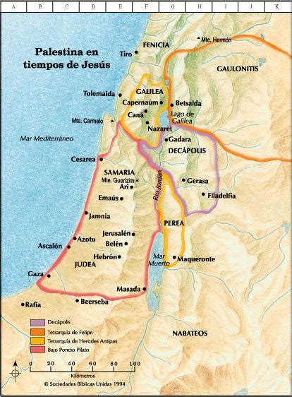 El Mapa De Palestina En Tiempos De Jesus