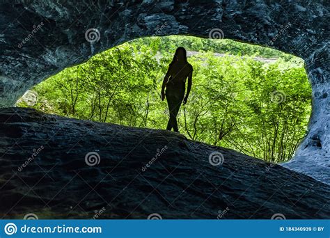 Female In A Cave Stock Image Image Of Black Exploration 184340939