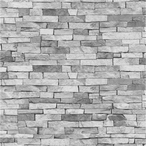3d Stone Slate Brick Effect Wallpaper Grey Rock Wall