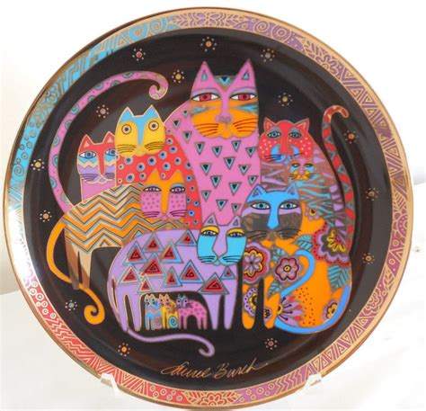 Laurel Burch Collectible Porcelain Cat Plate Fabulous Felines Franklin